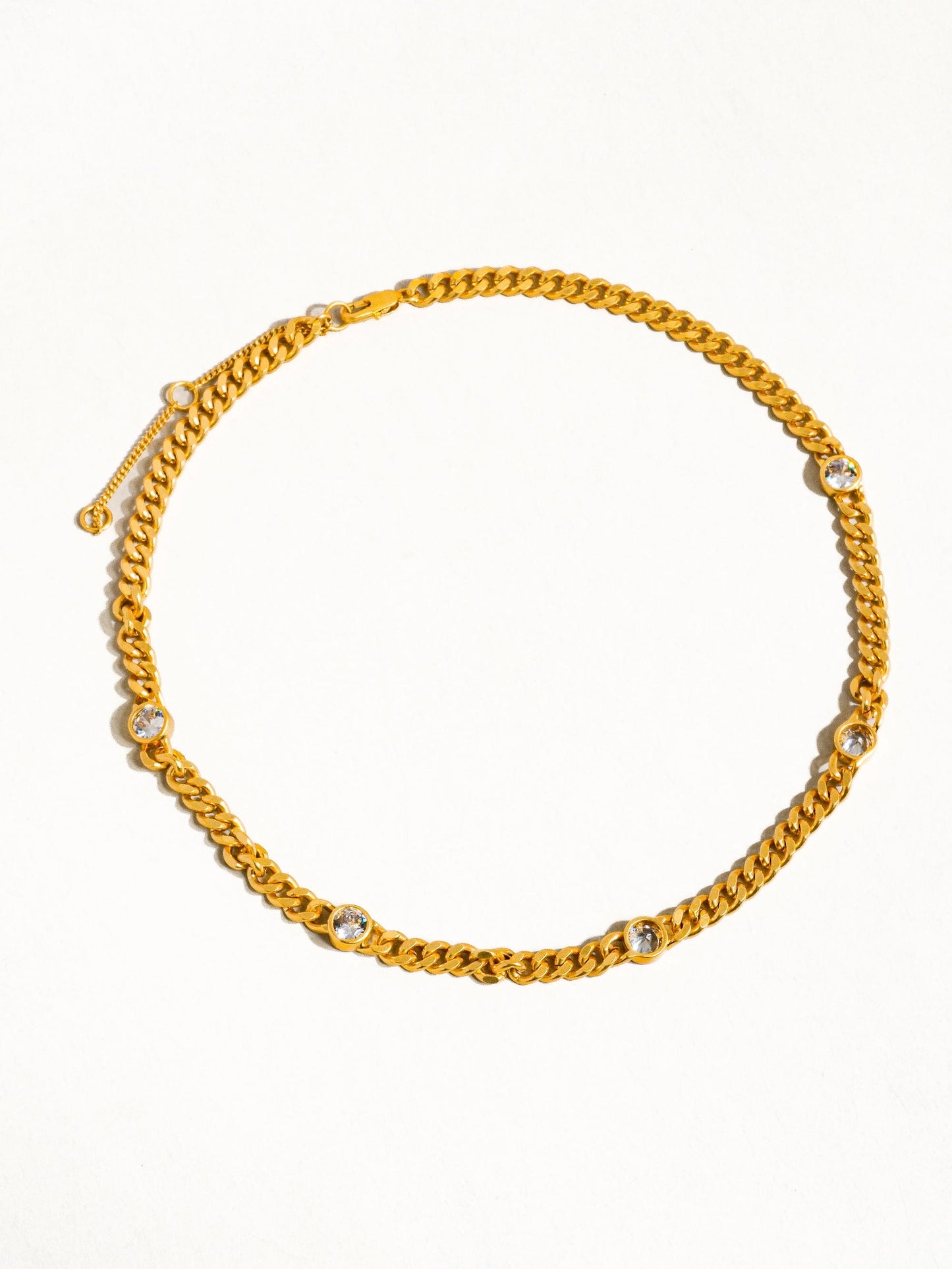 Cecilia 18K Gold Cubic Zirconia Chain Necklace