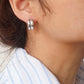 Silver Emma Non-Tarnish Double C-Hoop Earring