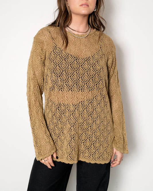 Vintage Crochet Sweater - Size Medium