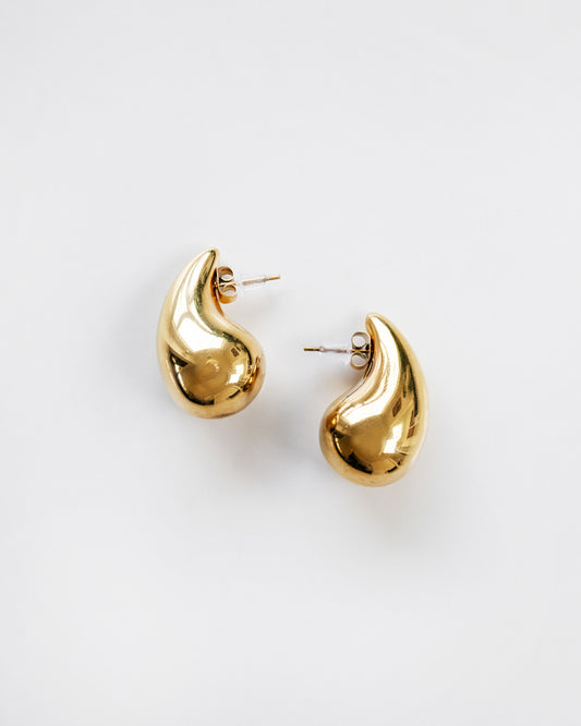 Teardrop Stud Earrings - Gold