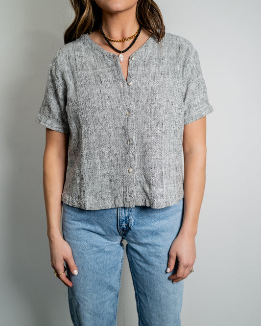 Linen Button Shirt - Size Small
