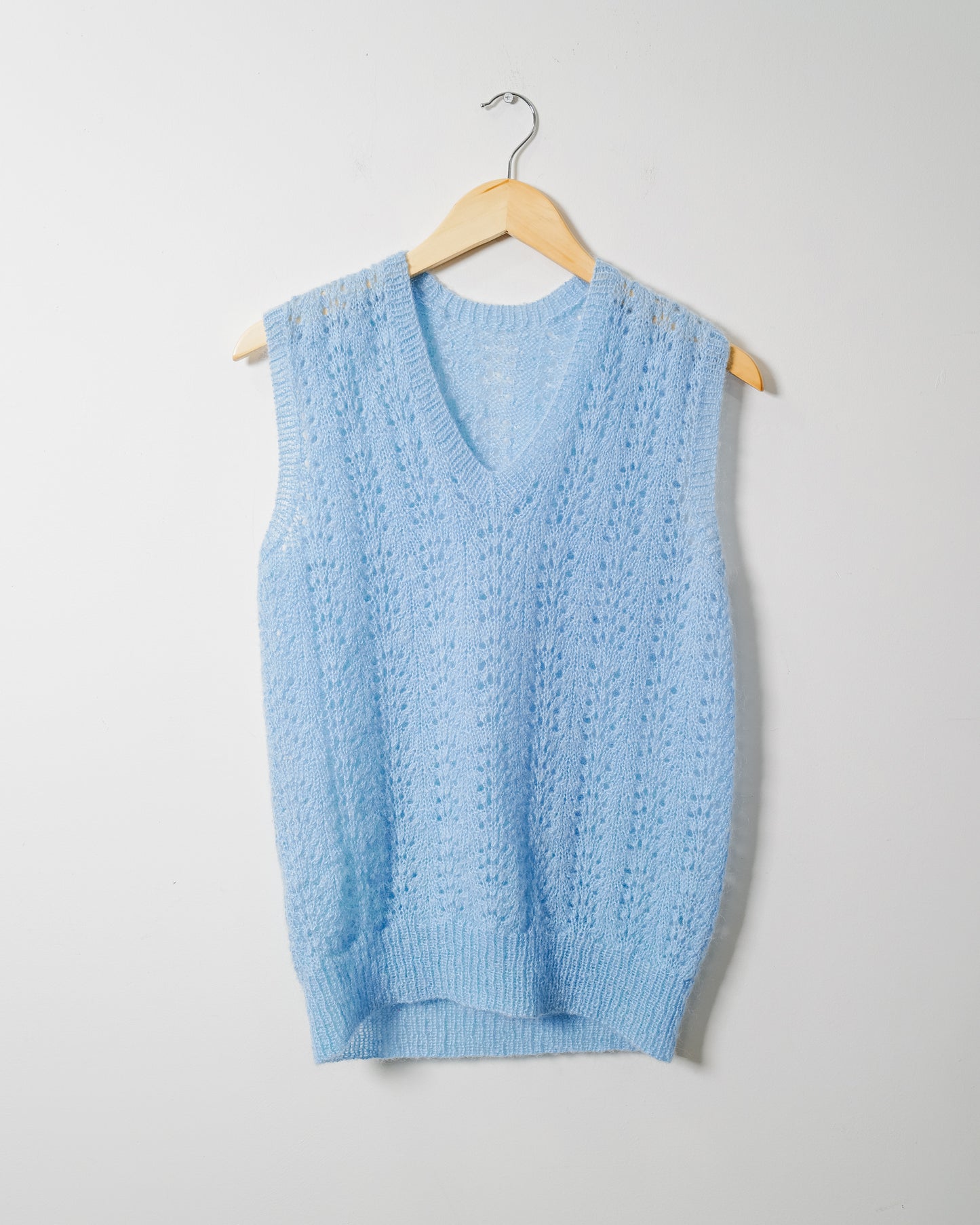 Vintage Blue Knit Vest - Size Medium