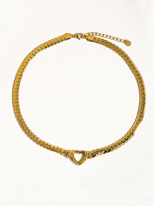 Tessa 14K Heart Snake Chain Necklace