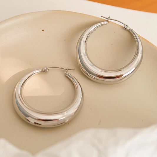 Galene Large Hoop Earrings in Gold or Silver